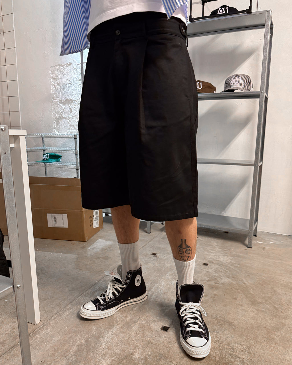 Wide Pleated Shorts