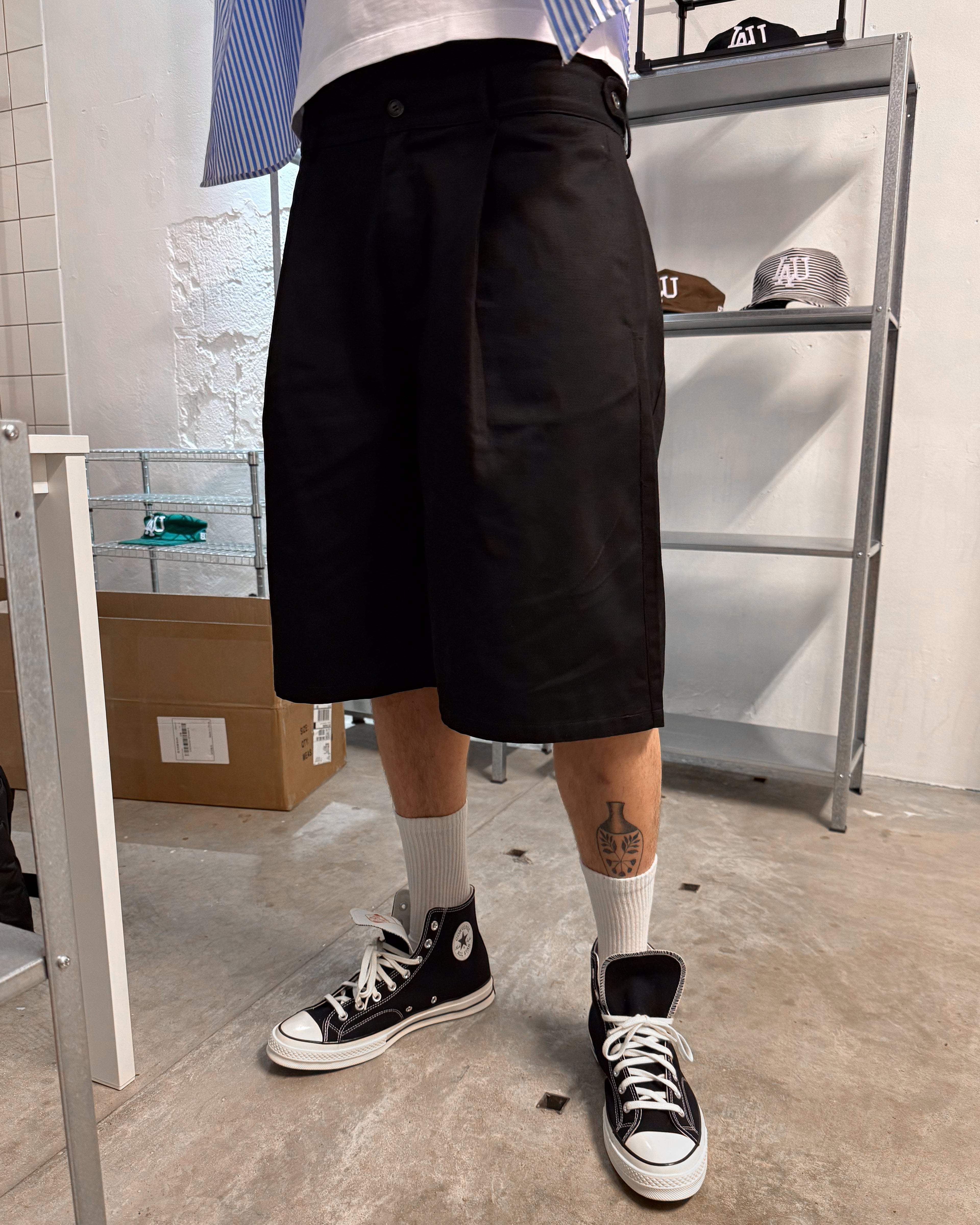 Wide Pleated Shorts